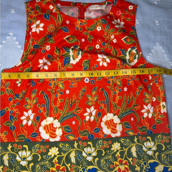 Tory Burch Red and Yellow Boxy Floral Tank Top - Picture 12 of 14